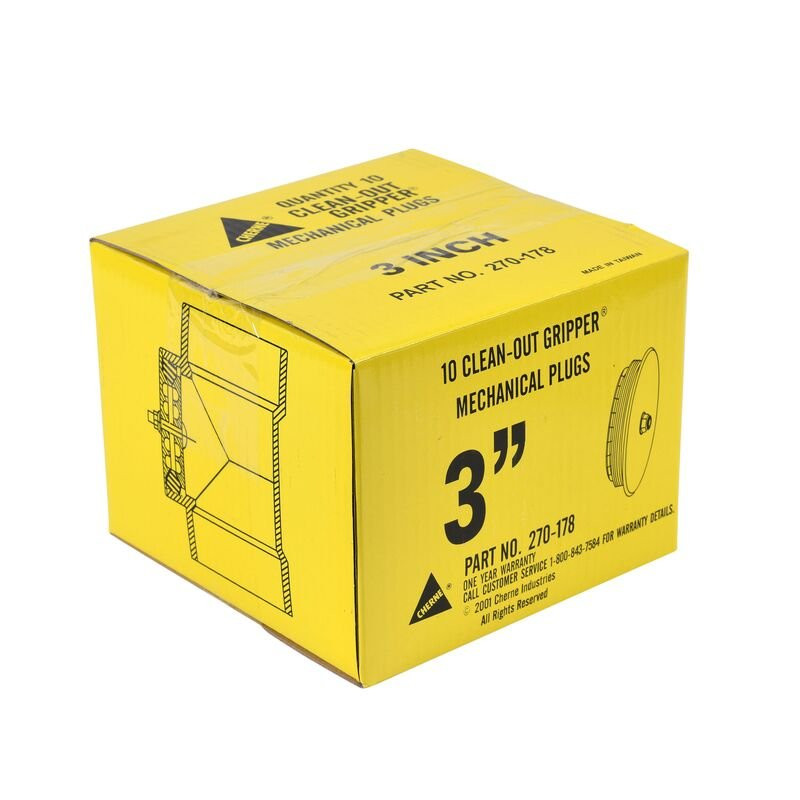 Cherne Mechanical Plugs 270178 Clean-Out 3in. Mech Gripper Plug