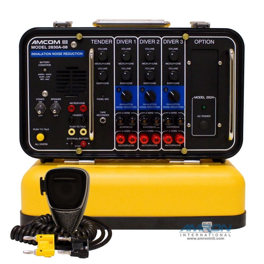 AMCOM III 2830A-08 Three-Diver Portable with Inhalation Noise Reduction, Outdoor AC Power Module and International Locking Power Cord