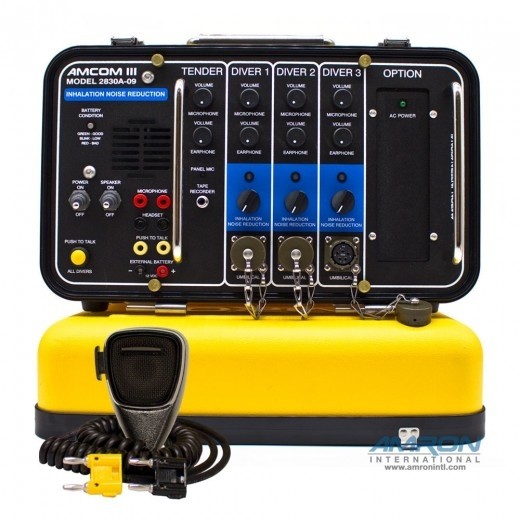 AMCOM III 2830A-09 Three-Diver Portable with MS Connections, Inhalation Noise Reduction, Outdoor AC Power Module and Intl. Locking Power Cord