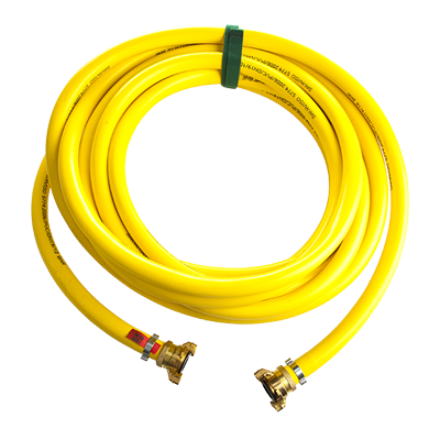 Sava Yellow inflation hose, 33 ft, With Safety GEKA Couplings