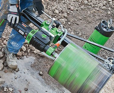 CS Unitec Hand-Held Core Drill, Wet & Dry, Electric, 24.5 Amp, 230 / 500 / 1030 RPM, Wt: 28 lbs.