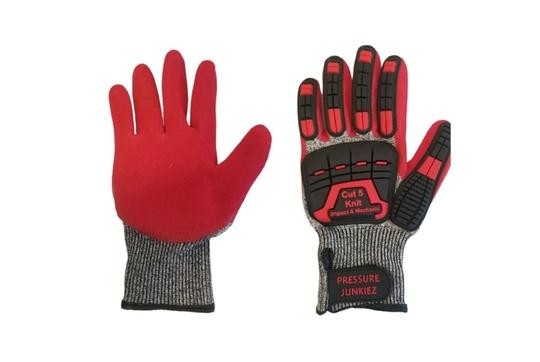 Pressure Junkiez Cut Level 5 Impact Gloves Red/Black
