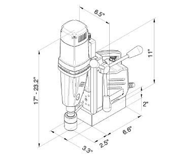 CS Unitec MABasic 450-220 Volt Two-Speed Portable Magnetic Drill