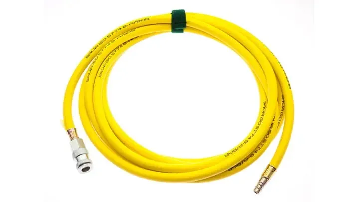 Sava 77682S32 Yellow inflation hose, 32 ft, Nytrile with SAE couplers
