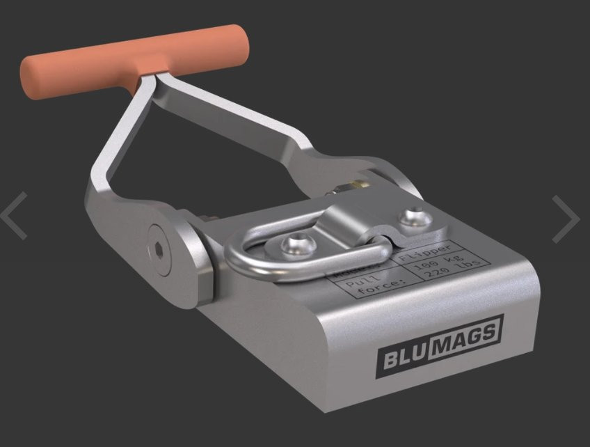 Blumags Compact BM100S Underwater Stainless Steel Magnet W/ Carry Case (220 lbs Holding Force)