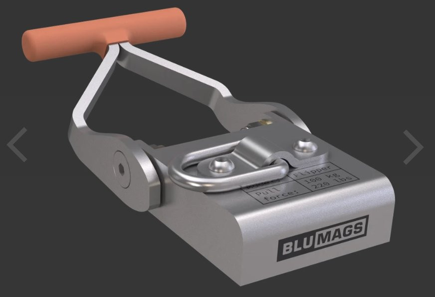 Blumags Compact BM250S Underwater Stainless Steel Magnet W/ Carry Case (550 lbs Holding Force)