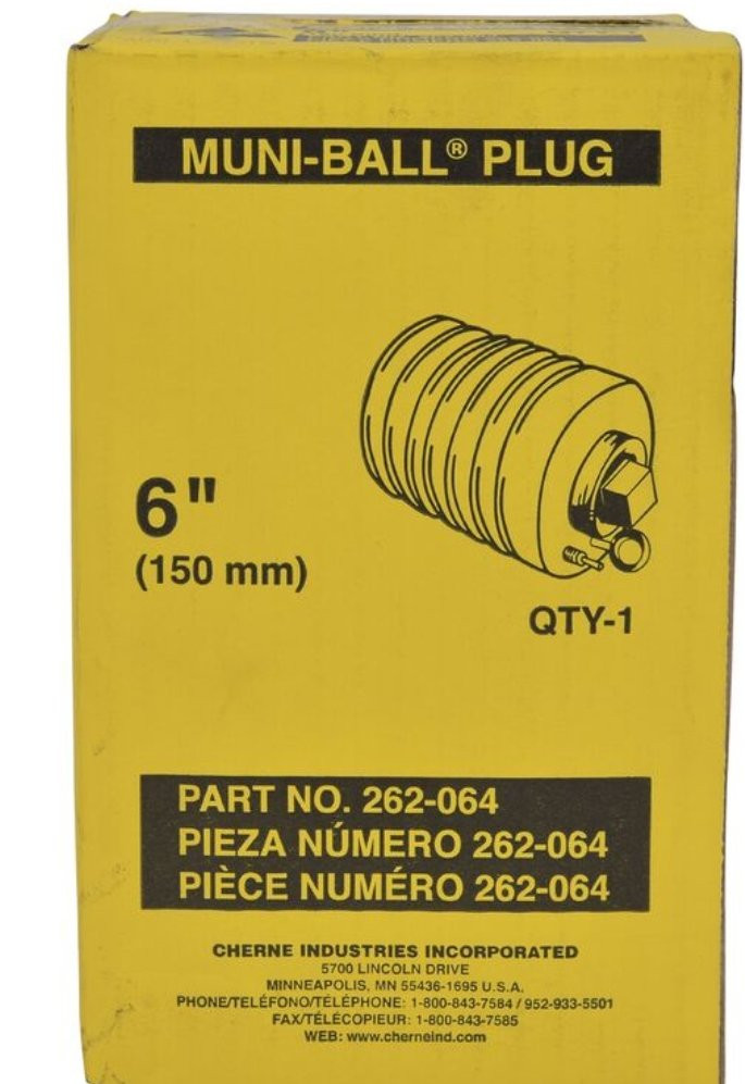 Cherne 262064 6" Test Ball with 1-1/2" Bypass