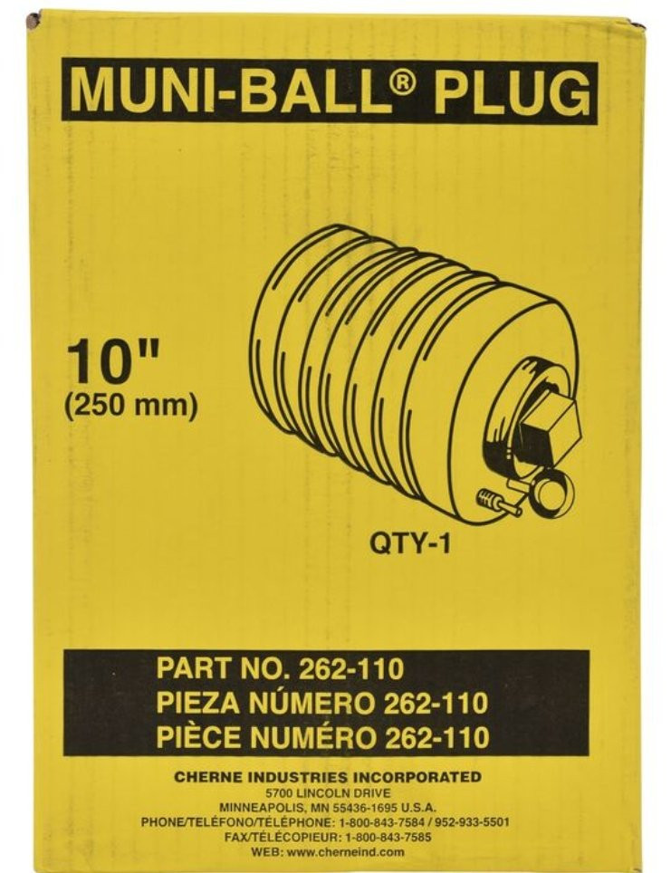 Cherne 262110 10" Test Ball with 3" Bypass