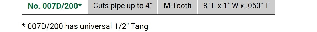 CS Unitec Extra Thick Reciprocating Saw Blades, M-Tooth, 8" L x 1" W  x .050" T, universal 1/2" tang, (5) blades per pack