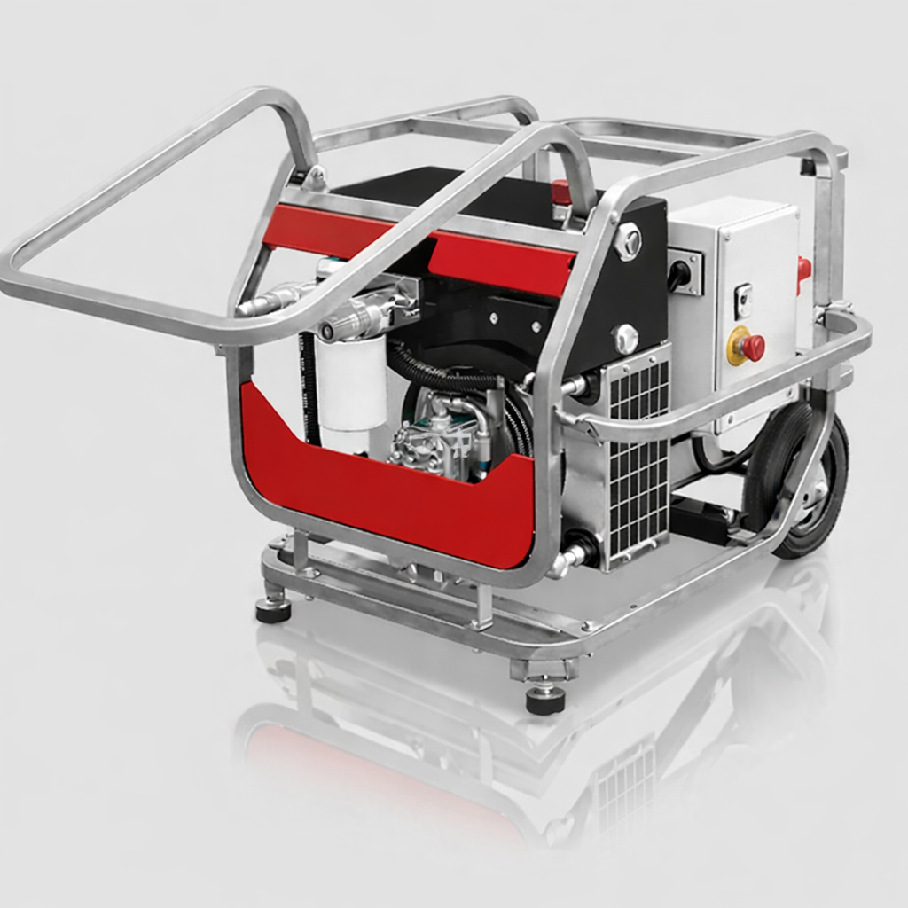 Joint Zone K0634 Super Raptor E21 Electric 460v Hydraulic Power Unit (0-16 GPM) w/ 50' Hose Set