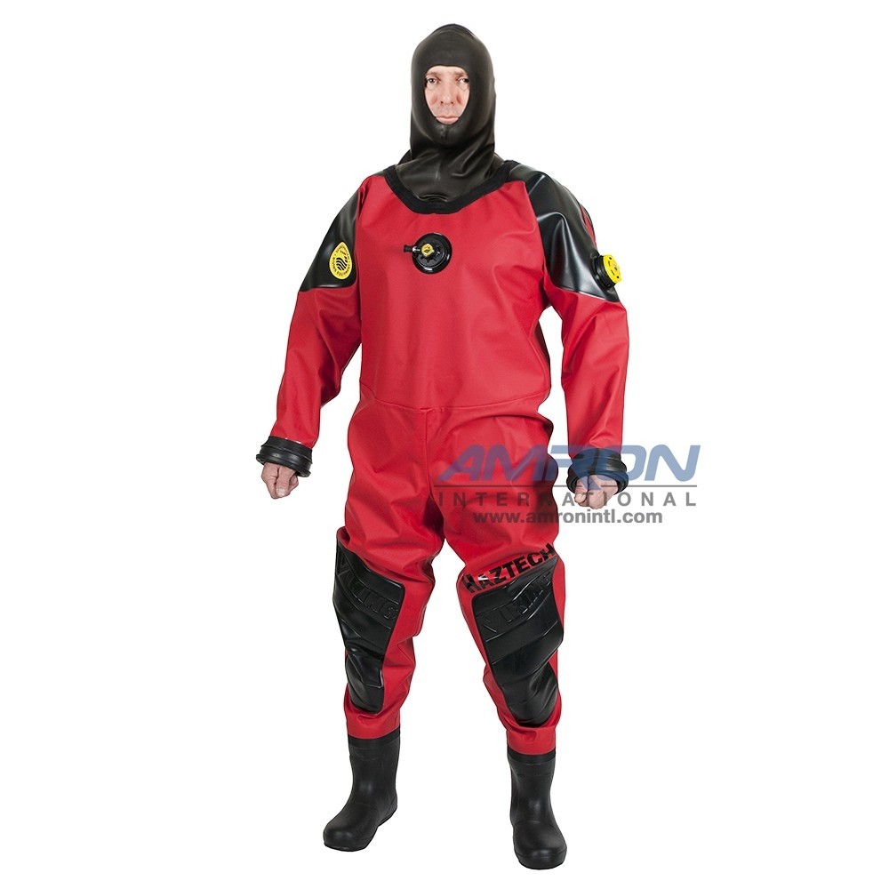 Viking Haztech Red/Black Thermoplastic Polyurethane Drysuit with Latex Surveyor Hood