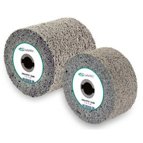CS Unitec PTX GUM Wheel – soft rubber impregnated with silicon carbide abrasive grit – 4" x 4-1/4", 60 grit