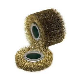 CS Unitec PTX Stranded Wire Wheel – sturdy steel wire (brass-coated) brush – 4" x 2-7/8", wire size of .01"