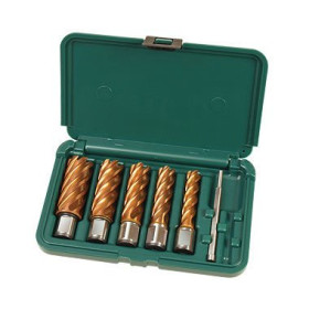 CS Unitec 1" depth Armor-plated Cutter Kit includes  9/16",11/16", 13/16", 15/16", 1-1/16", pilot pin & carrying case.