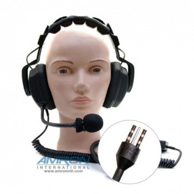 Amron 2460-20 Standard Headset with EO Connector and Spiral Cord