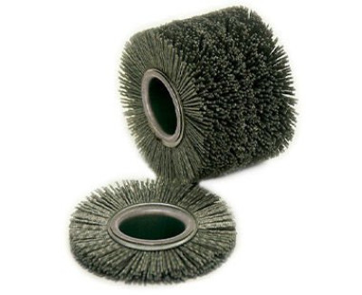 CS Unitec PTX Bristle Wheel – elastic nylon brush impregnated with abrasive grit – 4" x 1/2", Bristle size of .05". Spacer Ring required.