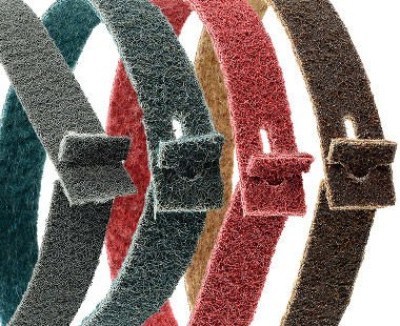 CS Unitec PTX Fleece Nonwoven Belt (open) – with patented buttonhole fastening system.  For use with grinding belt rollers. 1.2" x 26", Fine (blue) grit.  Also available as "closed" belt for the same price!