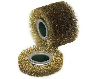 CS Unitec PTX Stranded Wire Wheel – sturdy steel wire (brass-coated) brush – 4" x 2-7/8", wire size of .01"