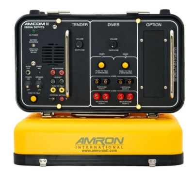 AMCOM II 2820A-11 Two-Diver Rechargeable Basic Portable Communicator with Outdoor Power Module and International Locking Power Cord