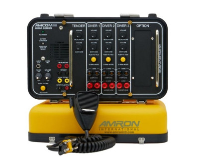 AMCOM III 2830A-11 Three-Diver Rechargeable Portable Communicator with Outdoor AC Power Module and International Locking Power Cord