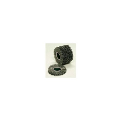 CS Unitec PTX Bristle Wheel – elastic nylon brush impregnated with abrasive grit – 4" x 2-3/4", Bristle size of .05"
