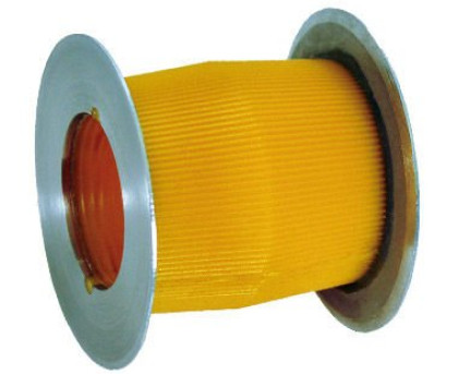 CS Unitec PTX Grinding Belt Roller with stainless steel flanges for grinding, fleece, SuperPolish and felt belts. Material is Vulculan. 3.5" x 2.8"