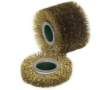 CS Unitec PTX Stranded Wire Wheel – sturdy steel wire (brass-coated) brush – 4" x 2-7/8", wire size of .01"