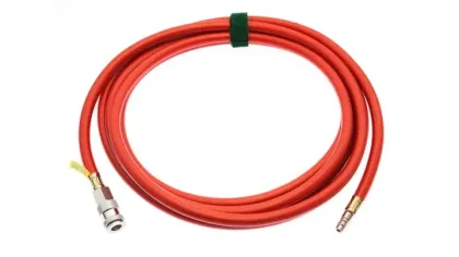 Sava 611163 Red inflation hose, 16 ft, Nytrile with Safety couplers (8 Bar/116 PSI)