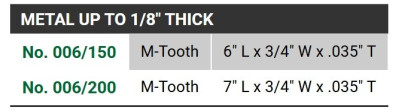 CS Unitec Mega Sharp M-Tooth Saw Blades for Fast Freehand Cutting (universal 1/2" Tang, fits most Reciprocating Saws) - For Metal up to  1/8" Thick –8" L x 3/4" W x .035" T