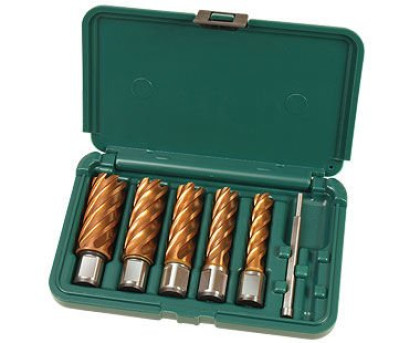 CS Unitec 1" depth Armor-plated Cutter Kit includes  9/16",11/16", 13/16", 15/16", 1-1/16", pilot pin & carrying case.