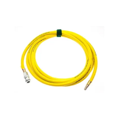Sava 611160 Yellow inflation hose, 33 ft, Nytrile with Safety couplers (8 Bar/116 PSI)